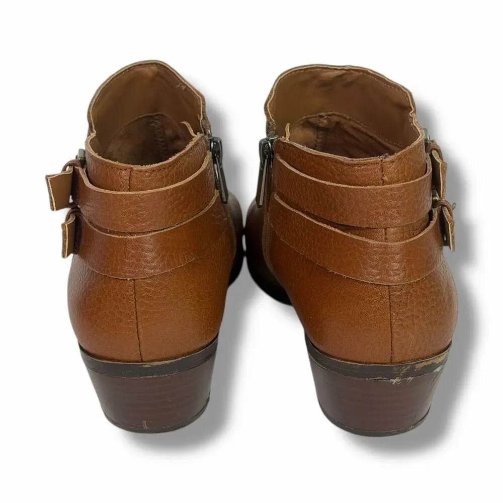 Sam Edelman Women’s Petal Pebbled Leather Bootie Cognac 8.5